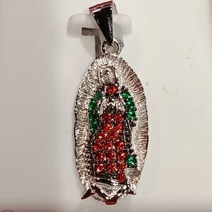 925 VIRGIN OF GUADALUPE Natural Stone Charm